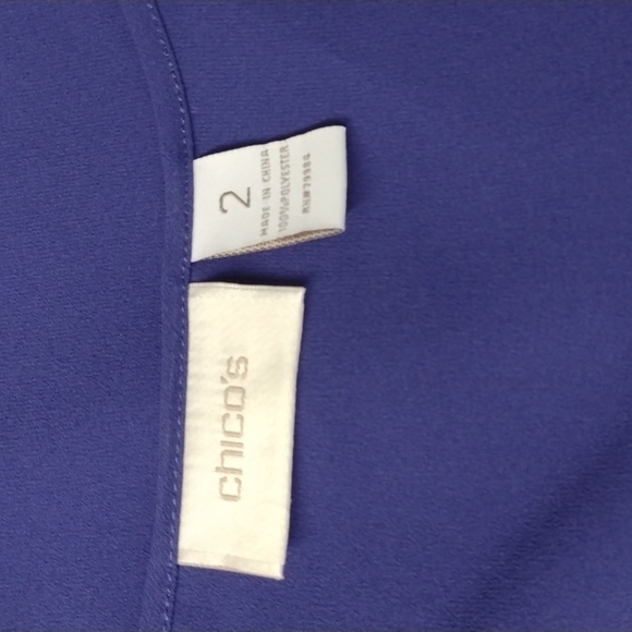 CHICO'S Sleeveless Blouse Top Tank Purple Blue Color  Size 2 - Picture 6 of 7
